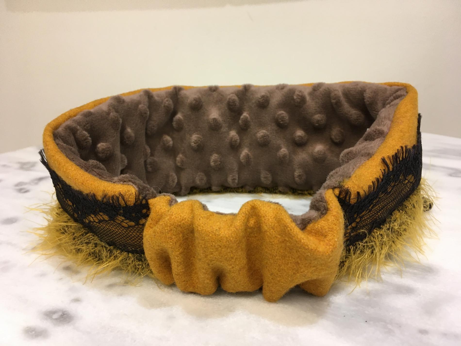 Bandeau femme hiver safran/noir