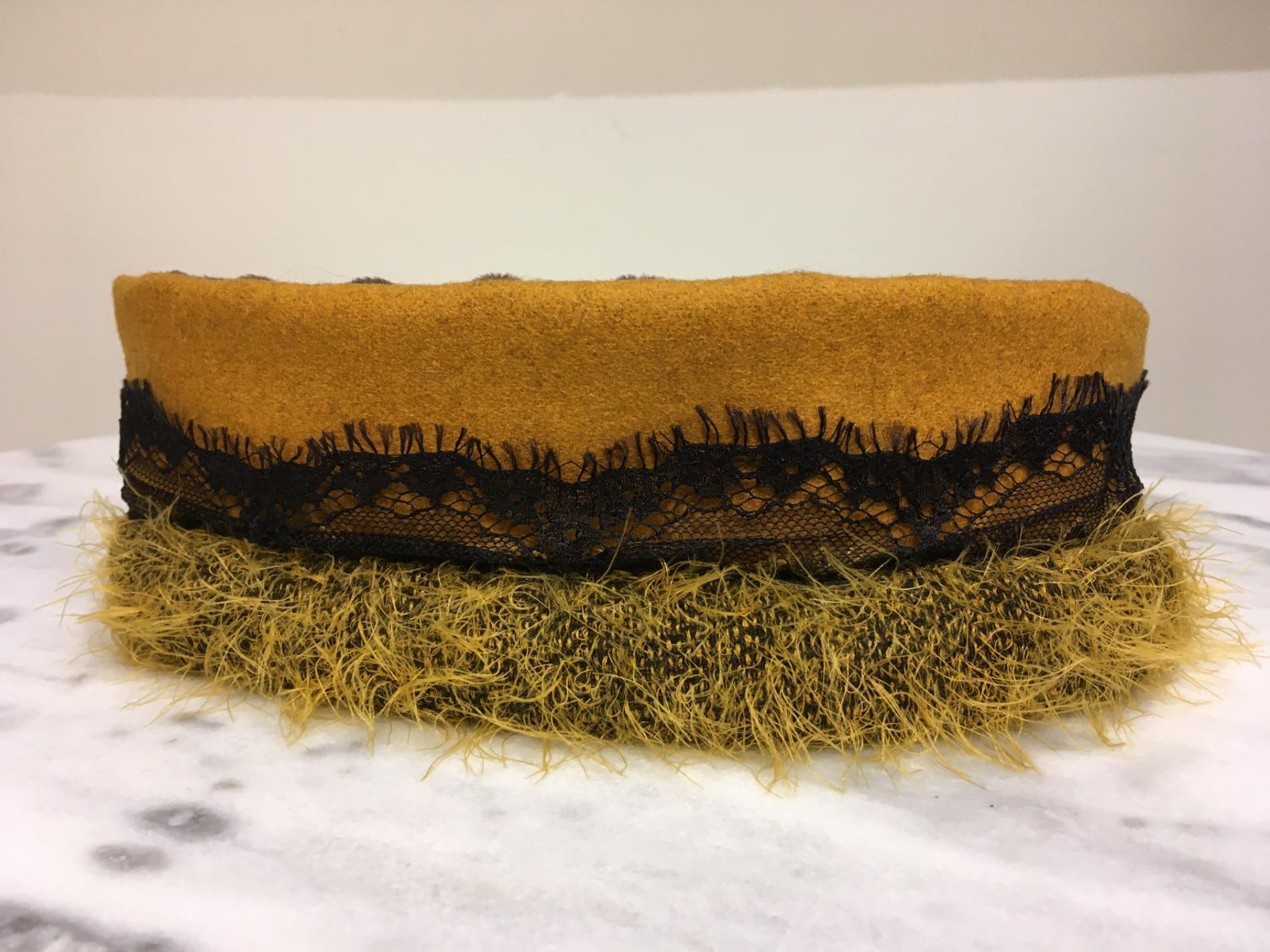 Bandeau femme hiver safran/noir