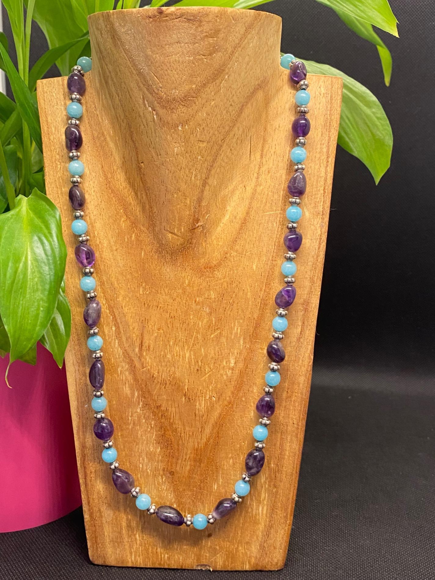 Collier améthyste amazonite
