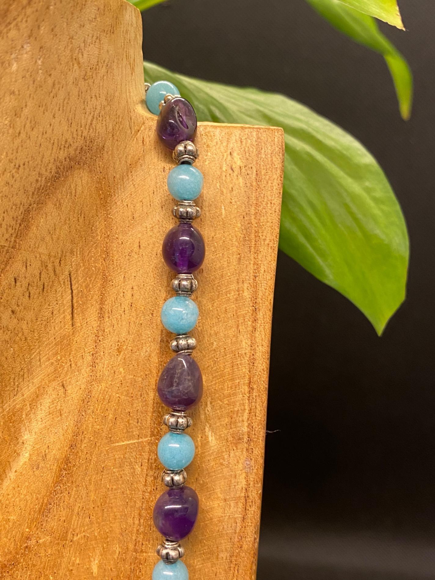 Collier améthyste amazonite