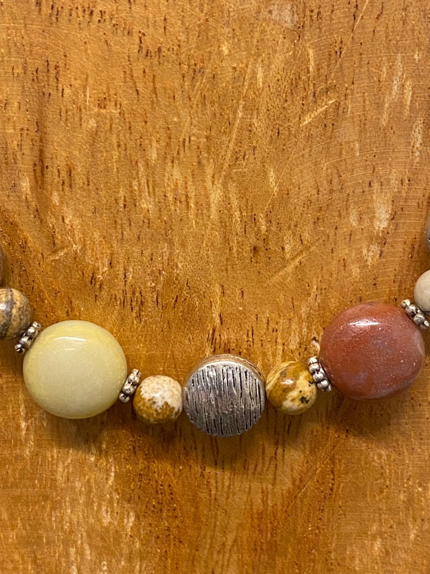 Collier amazonite jaspe paysage