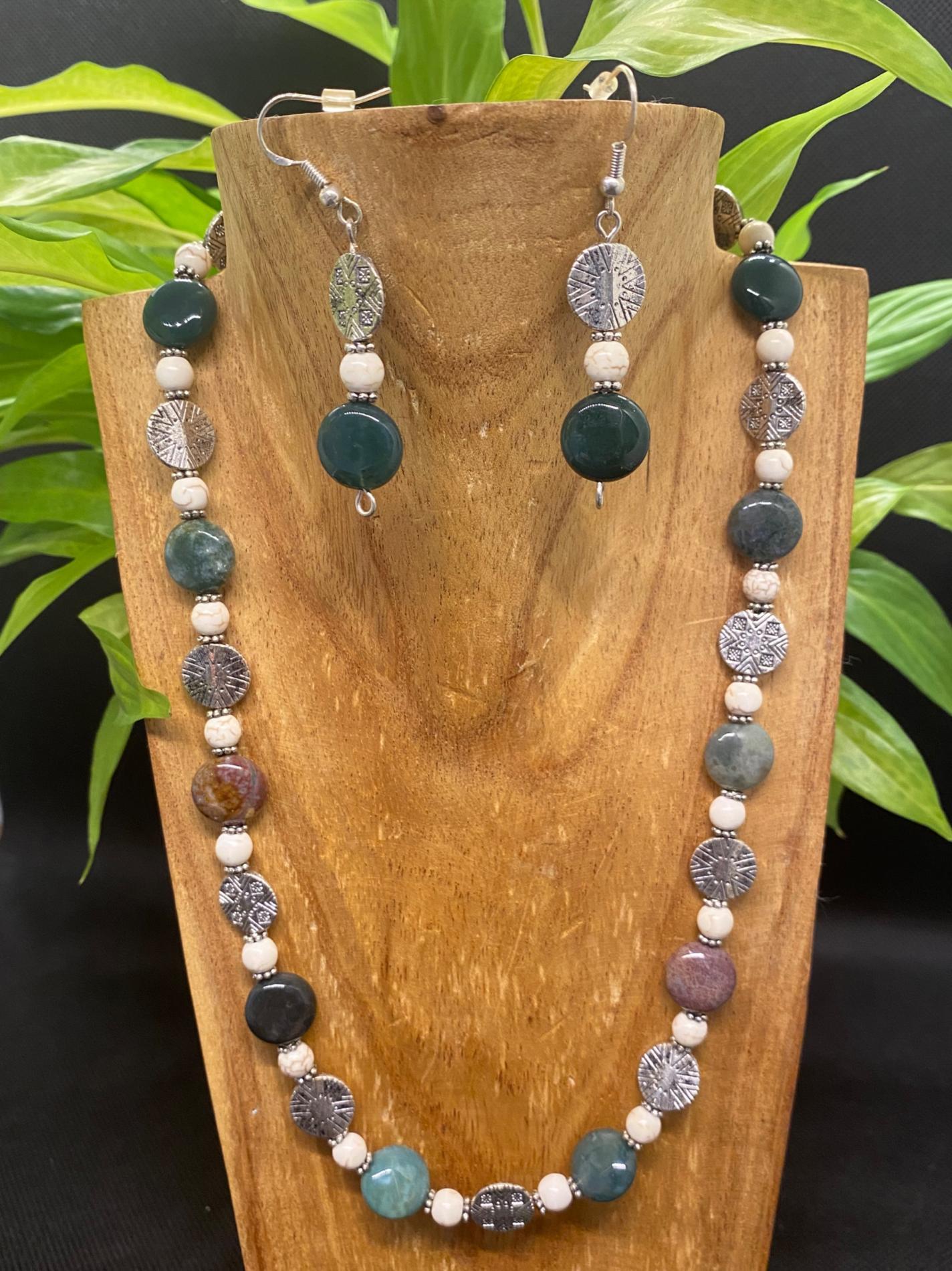 Parure agate indienne howlite