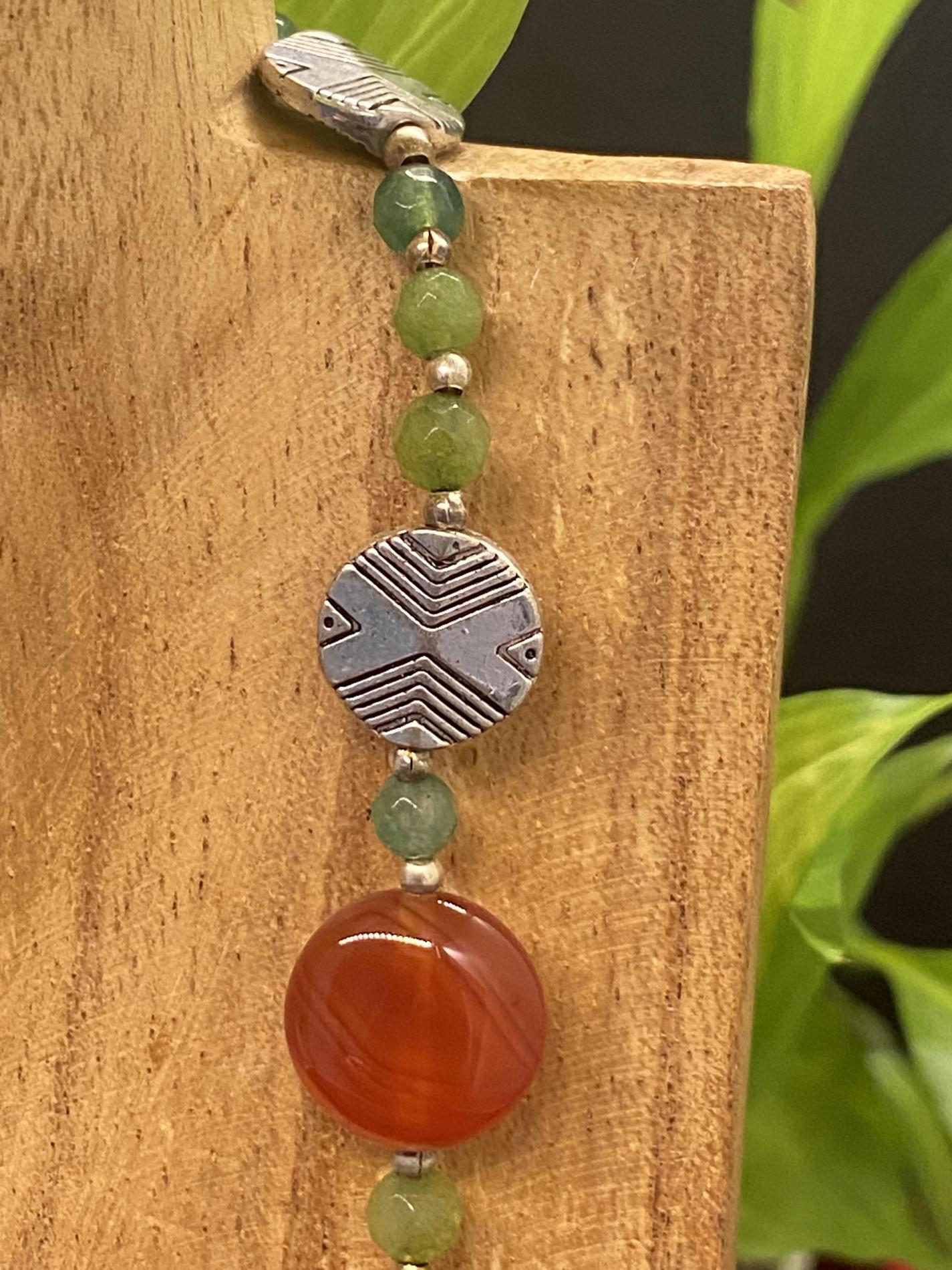 Collier cornaline péridot