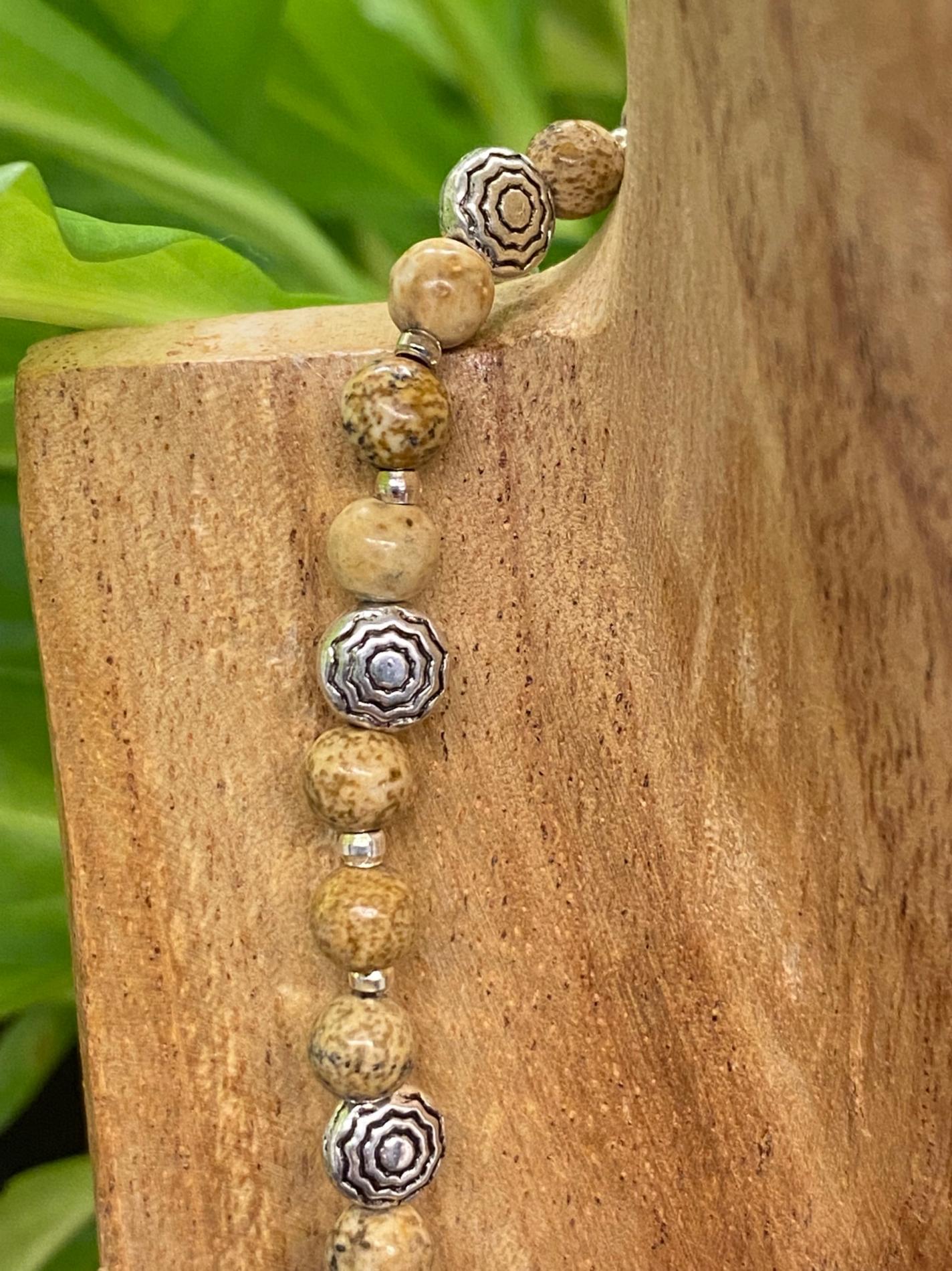 Collier lapis lazuli jaspe paysage