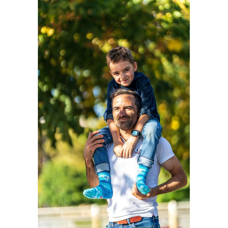 Chaussettes enfant coton bleu