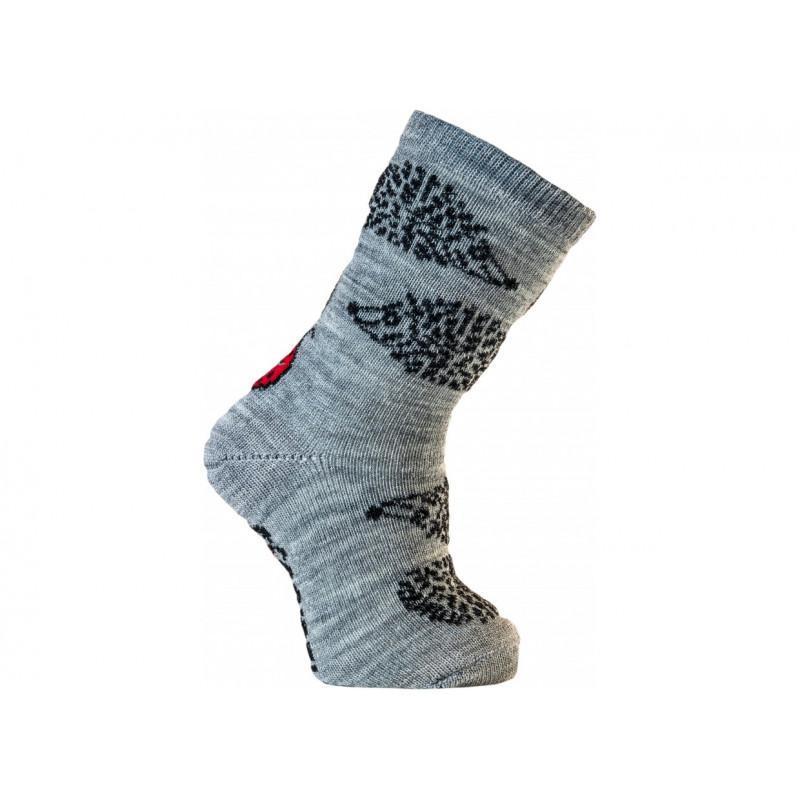 Chaussettes enfant laine grise