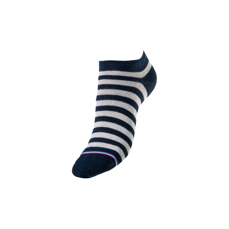Socquettes invisibles coton rayé marine