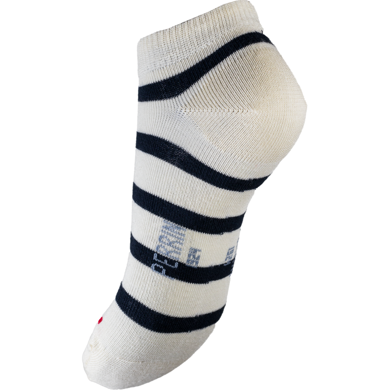 Socquettes invisibles coton écru rayé marine