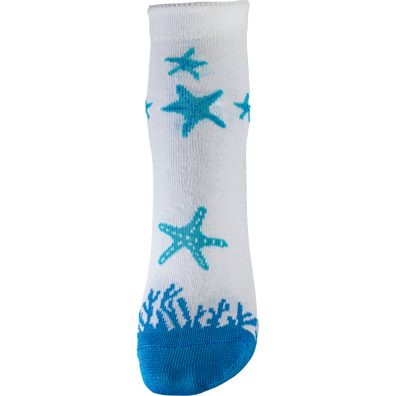 Socquettes fantaisie coton blanc turquoise