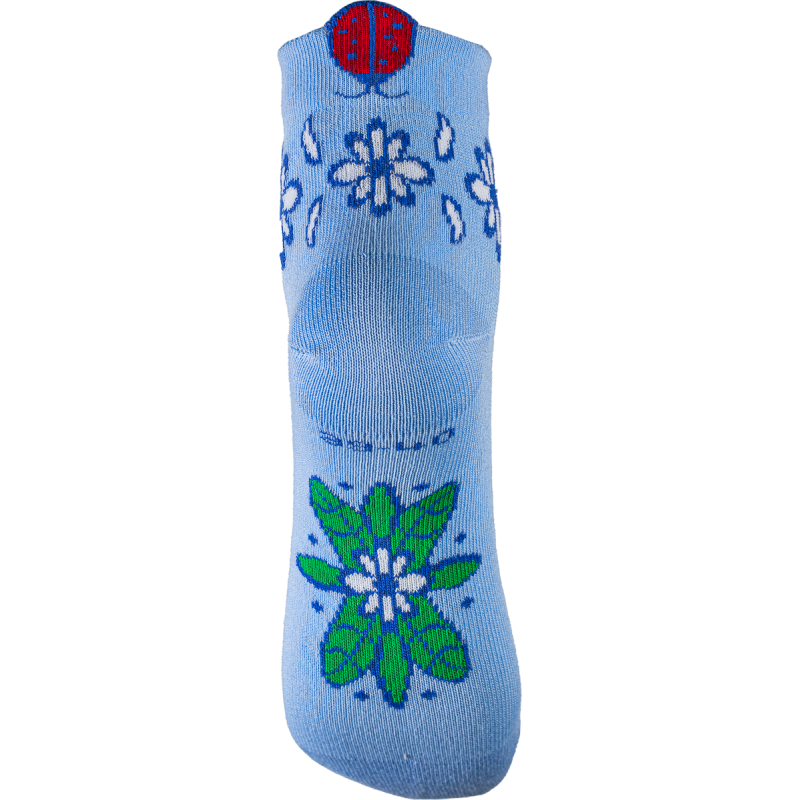 Socquettes fantaisie coton bio bleu