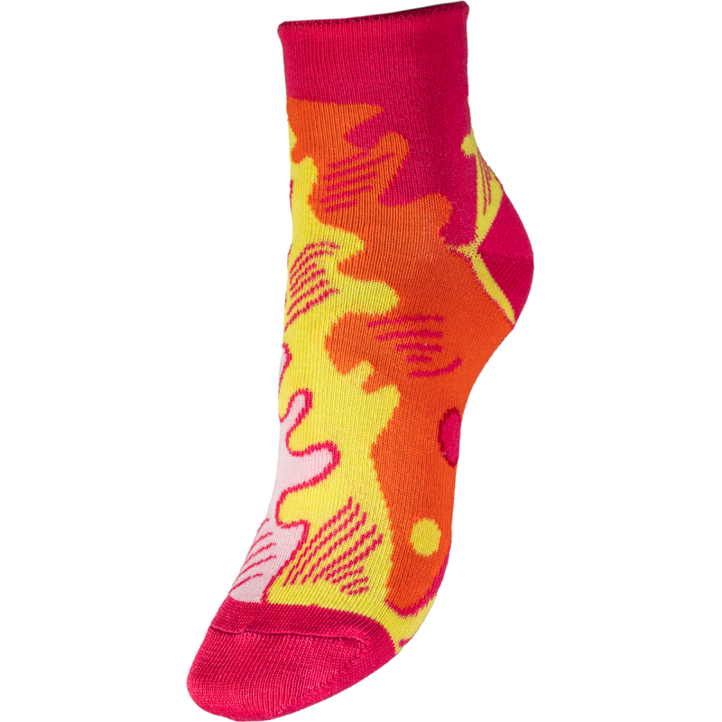 Socquettes fantaisie coton rose orange jaune