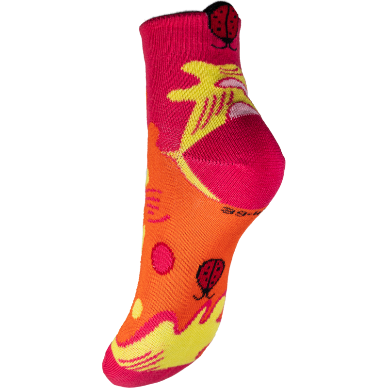 Socquettes fantaisie coton rose orange jaune