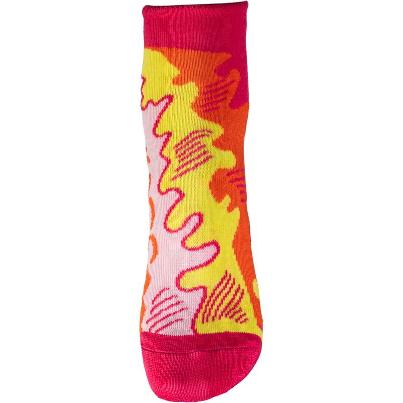 Socquettes fantaisie coton rose orange jaune