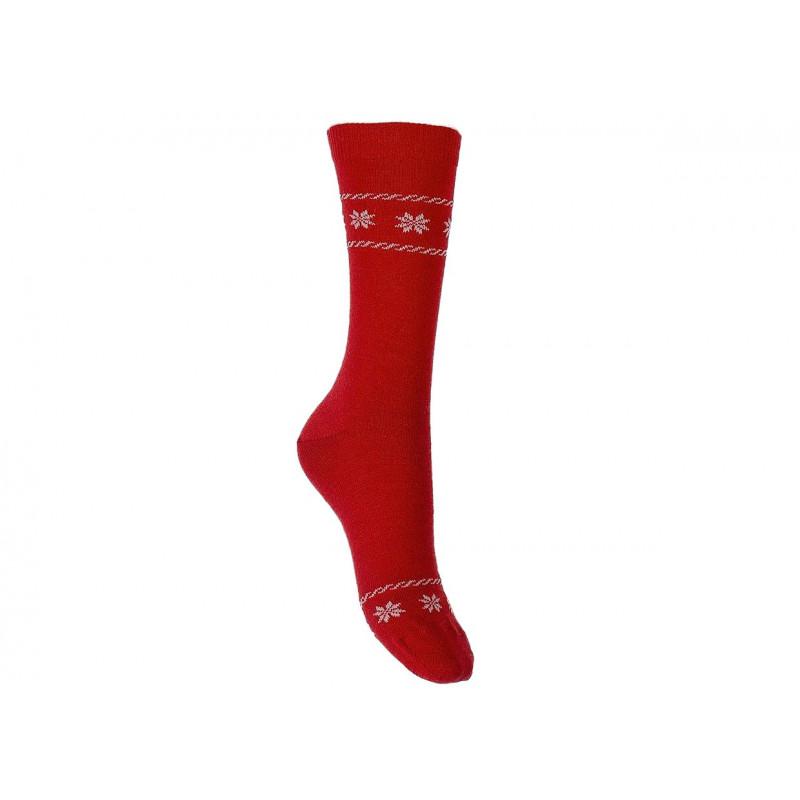 Chaussettes laine mérinos rouge