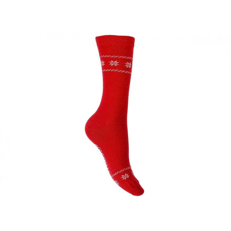 Chaussettes laine mérinos rouge