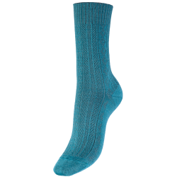 Chaussettes femme en laine maille ancienne bleu