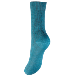 Chaussettes femme en laine maille ancienne bleu