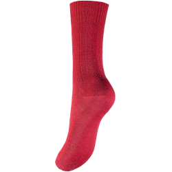Chaussettes femme en laine maille ancienne rouge