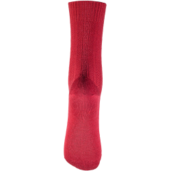 Chaussettes femme en laine maille ancienne rouge