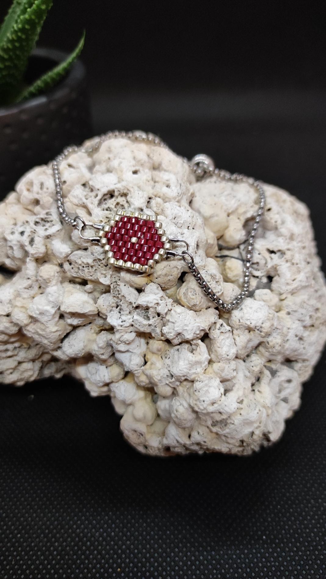 Bracelet hexagone chaîne coulissante