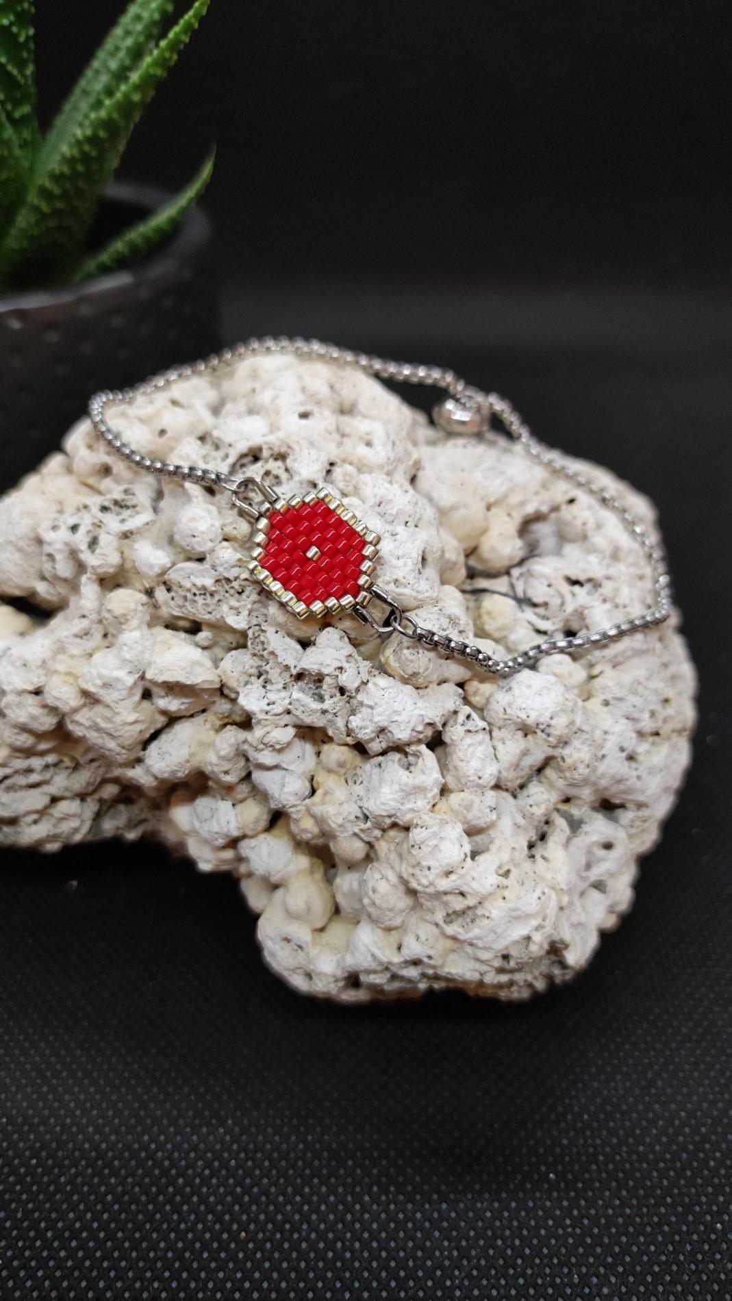 Bracelet hexagone chaîne coulissante