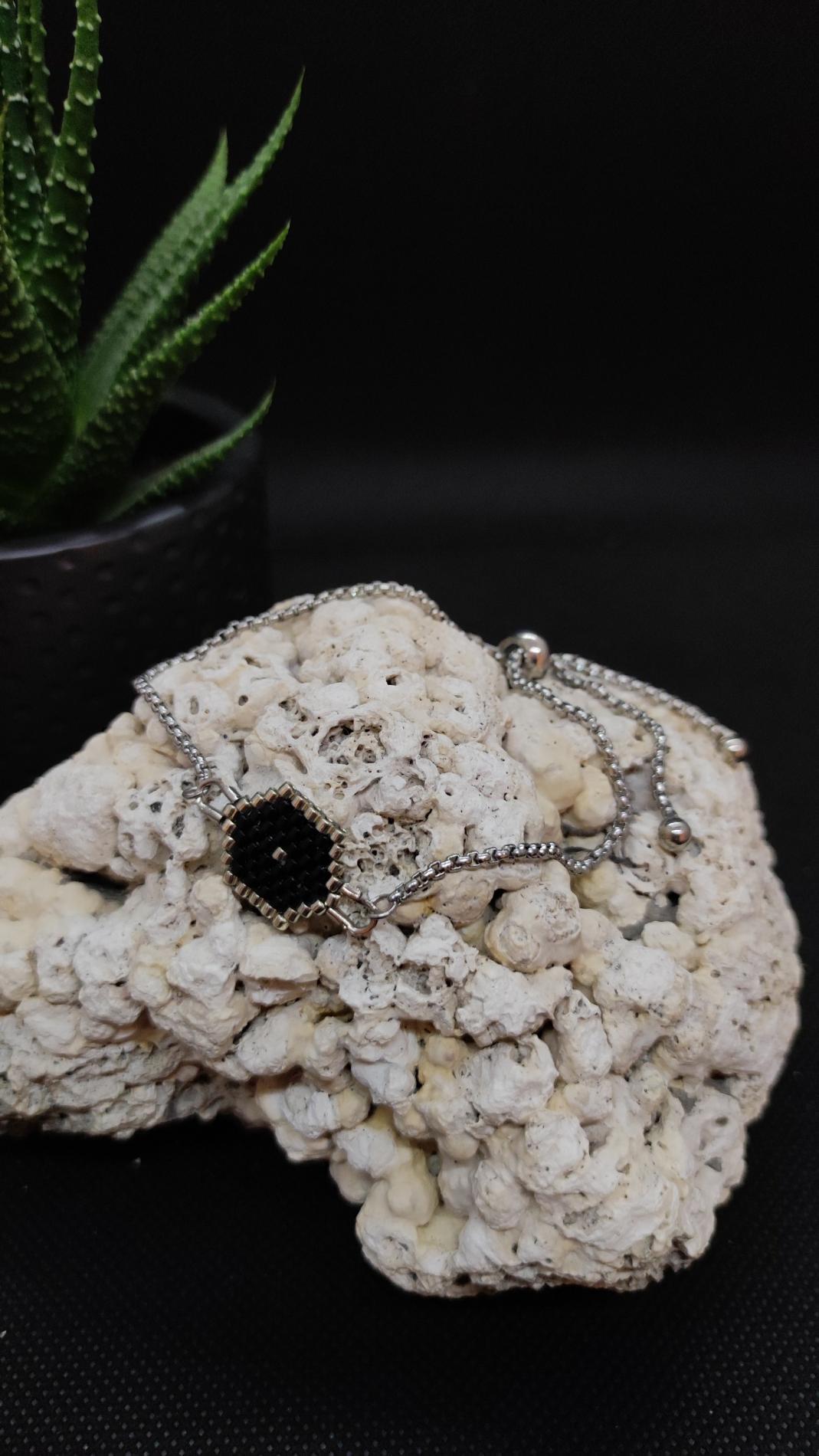 Bracelet hexagone chaîne coulissante