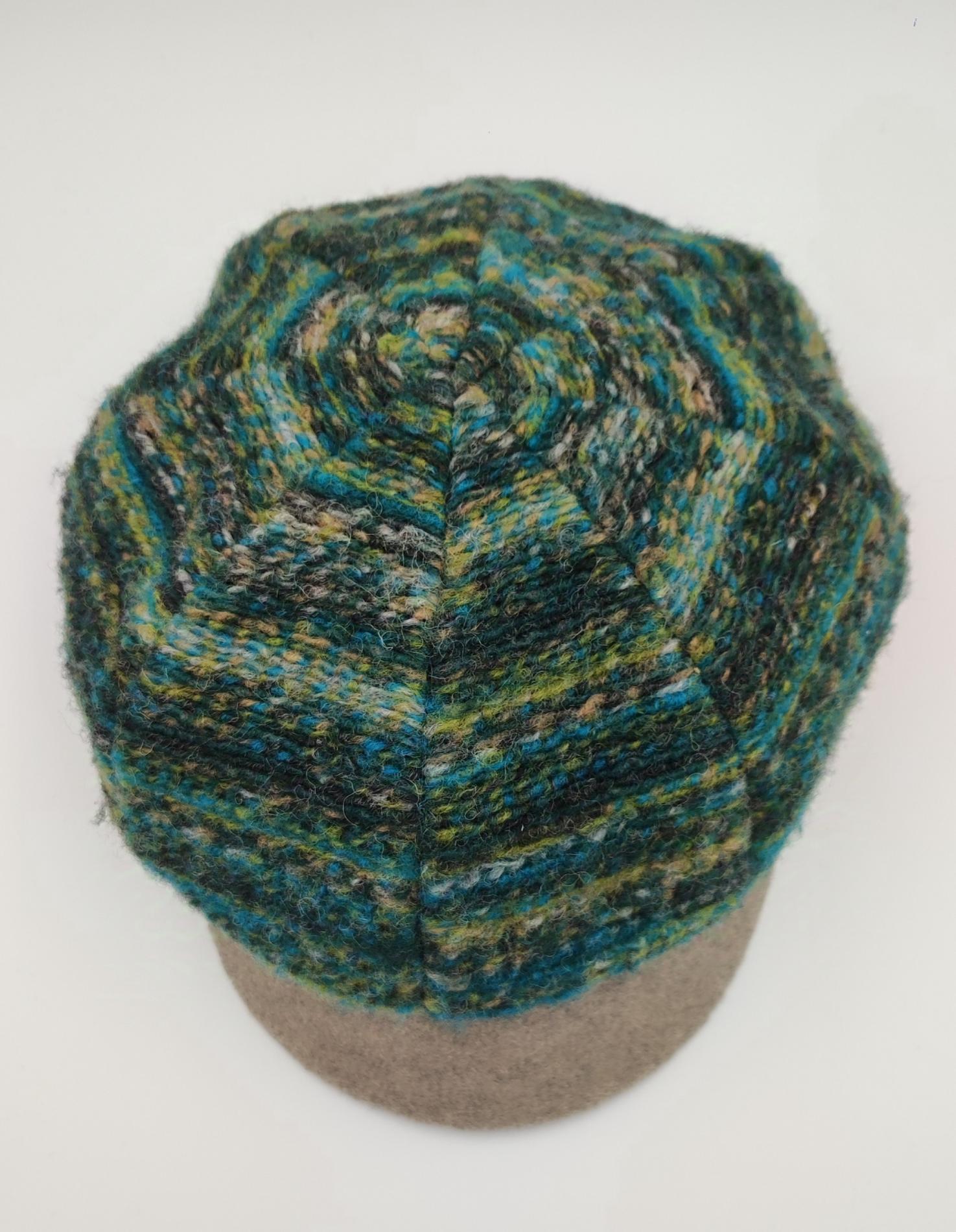 Casquette gavroche maille tricot vert