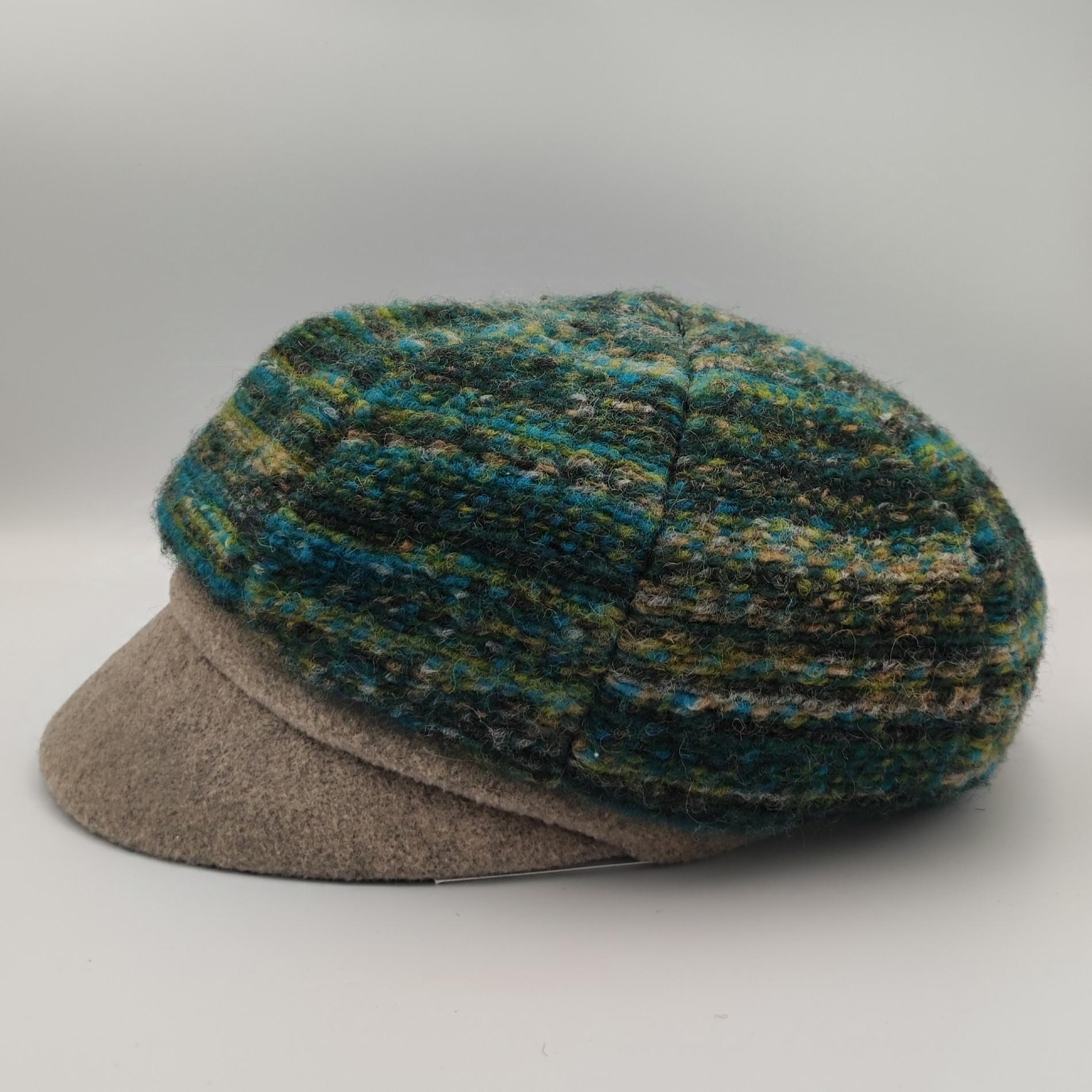 Casquette gavroche maille tricot vert