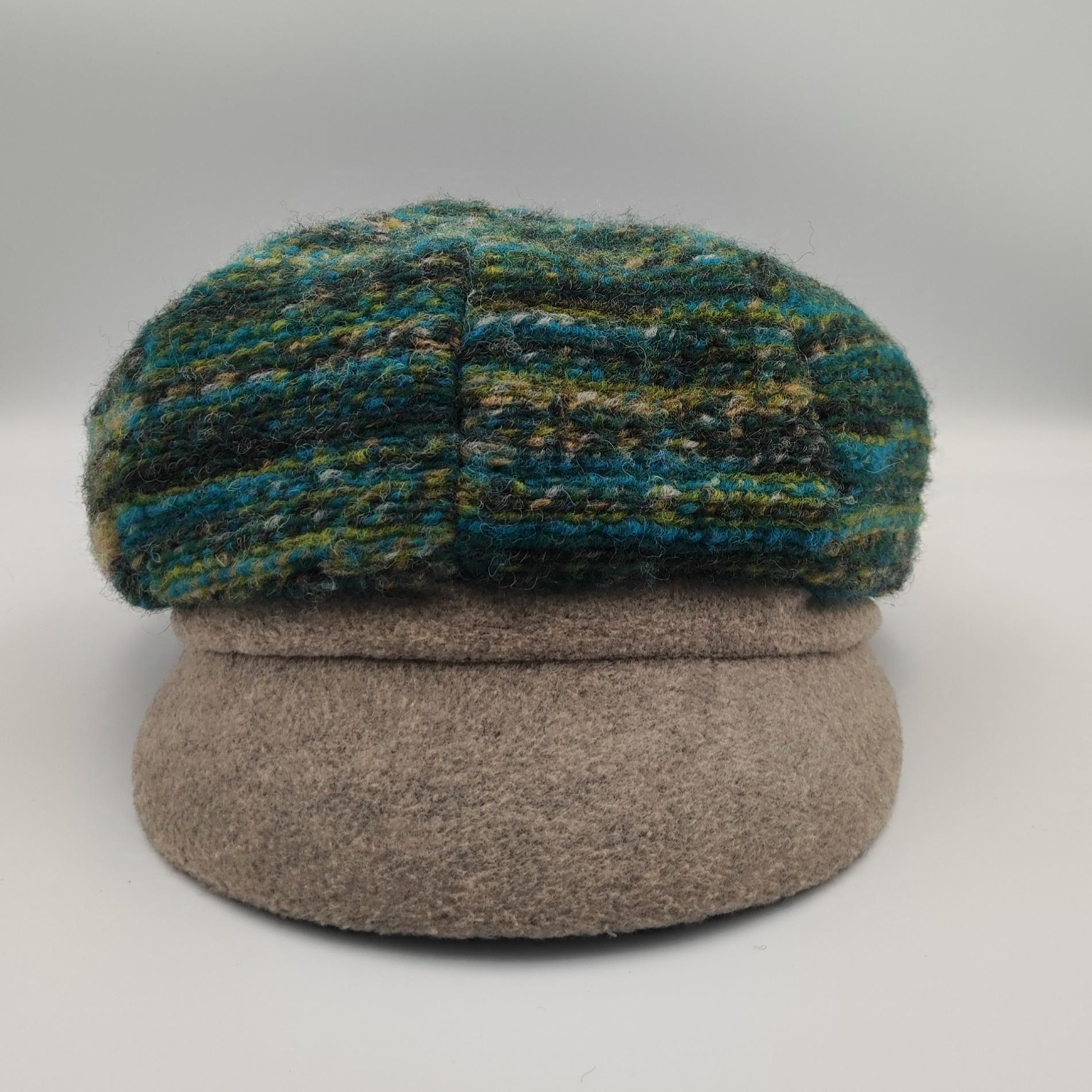 Casquette gavroche maille tricot vert