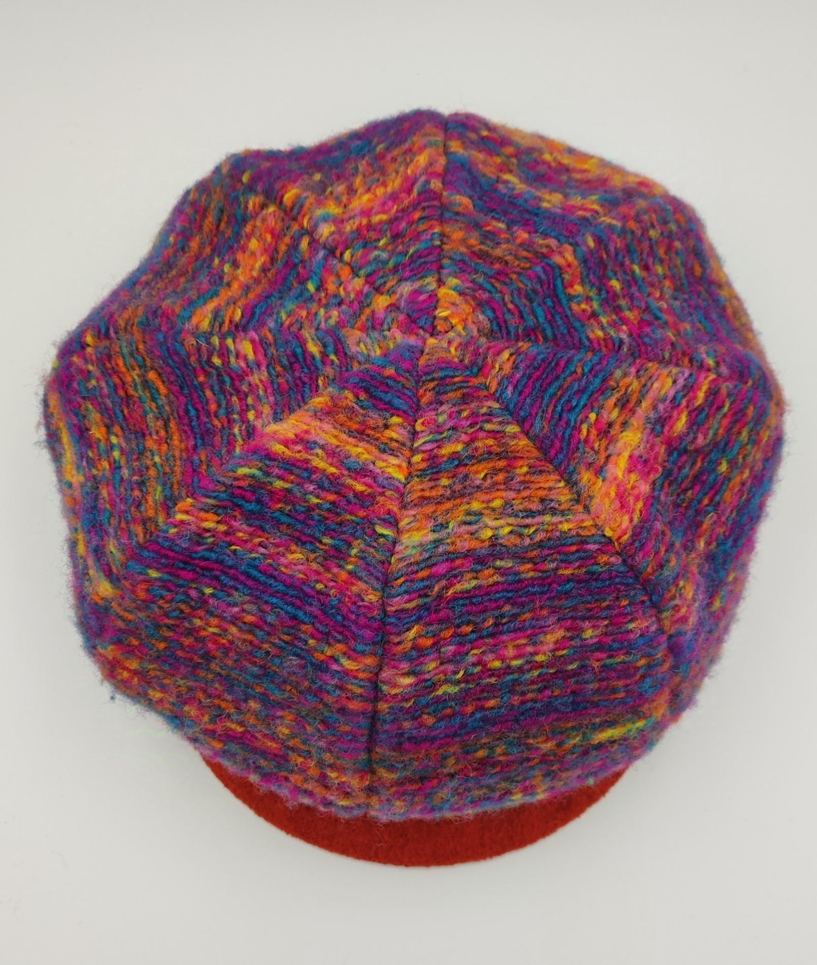 Casquette gavroche maille tricot multicolore