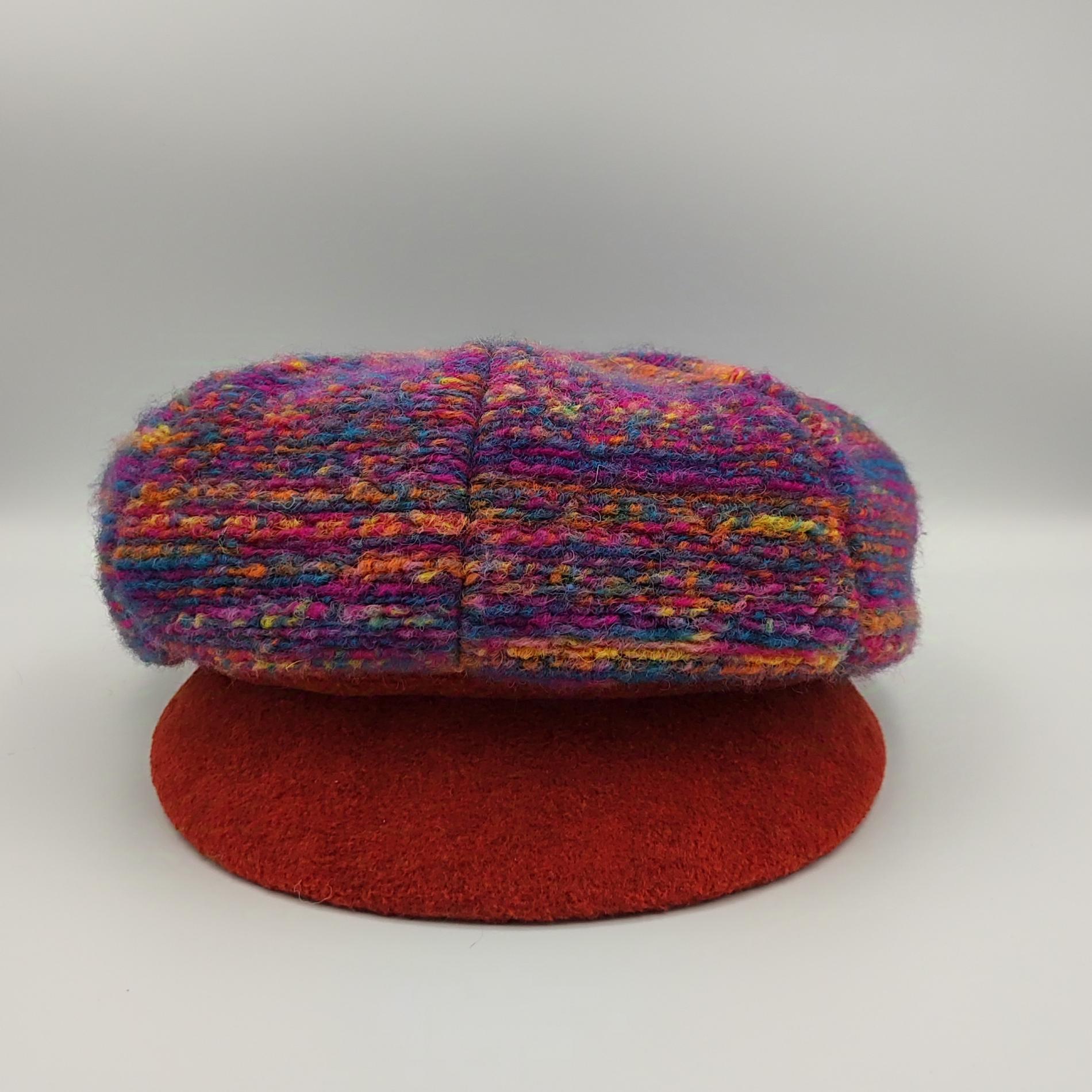 Casquette gavroche maille tricot multicolore