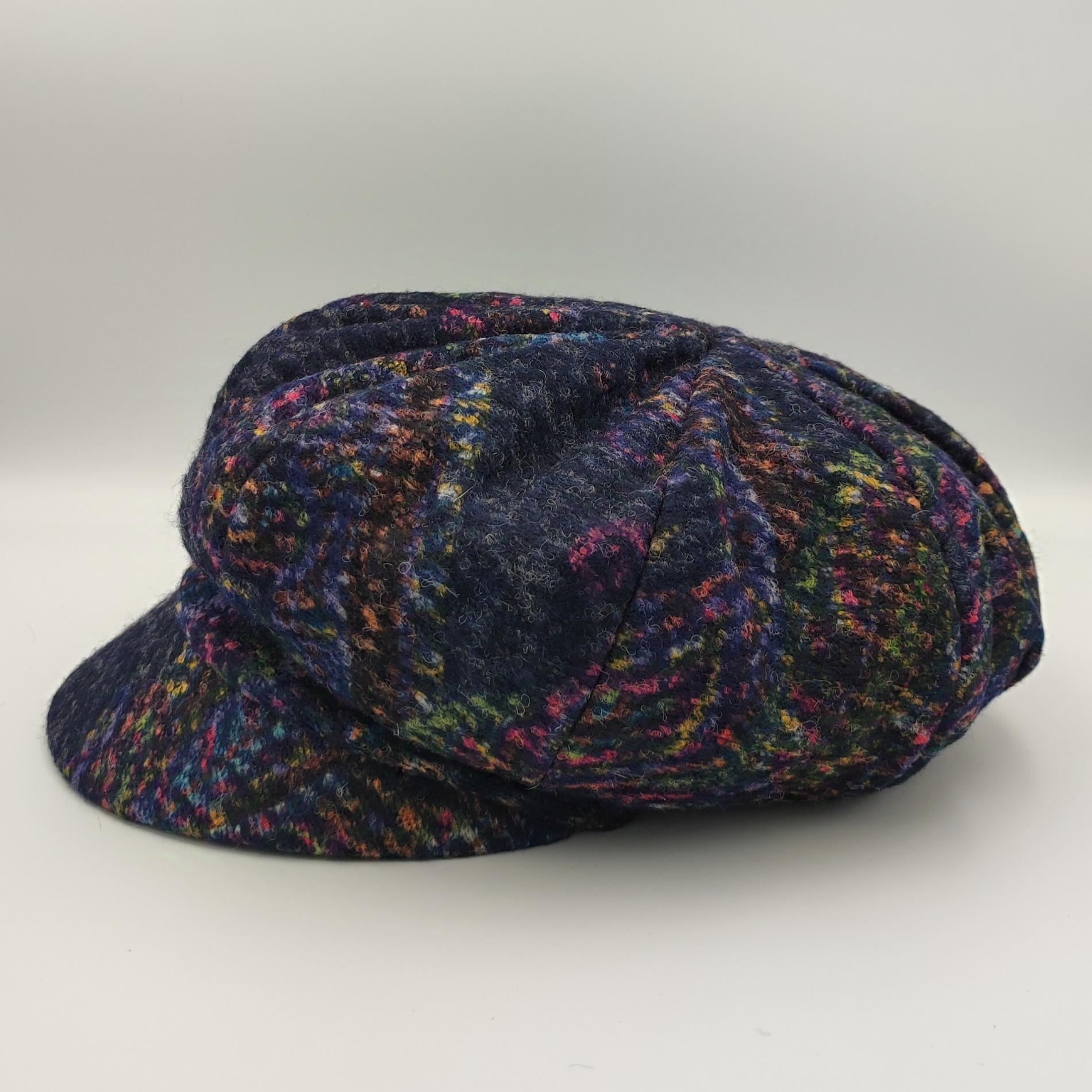 Casquette gavroche marine/ multicolore