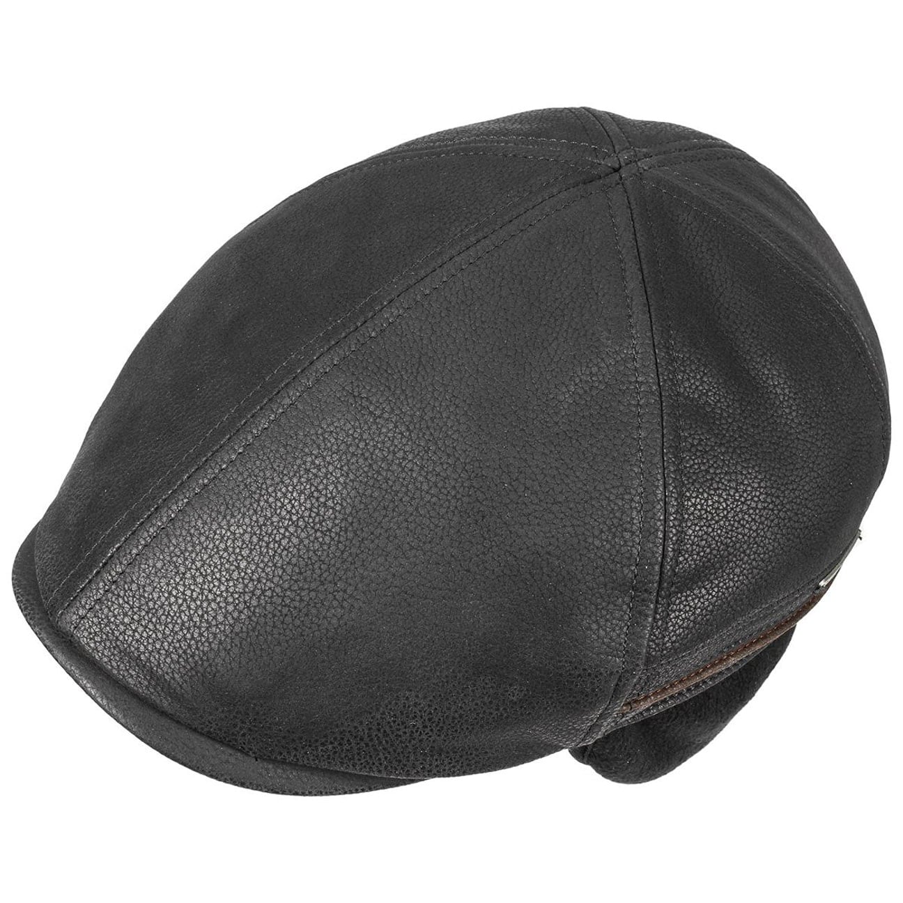 Casquette cuir noir doublée polaire Stetson