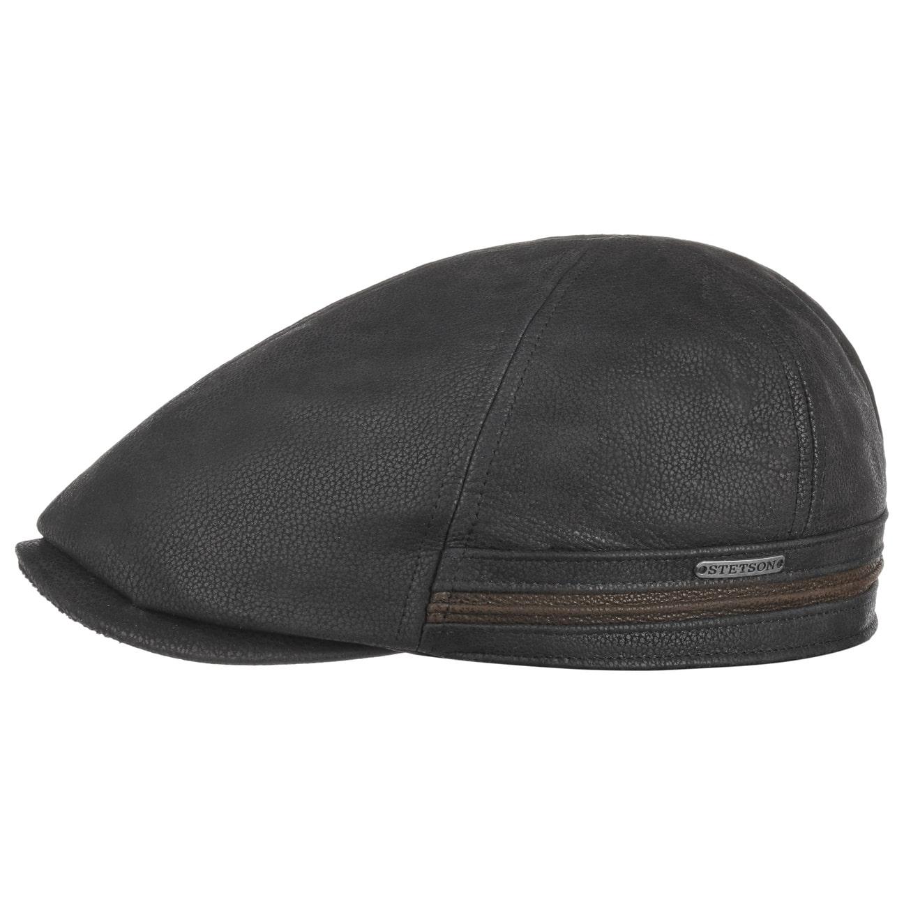 Casquette cuir noir doublée polaire Stetson