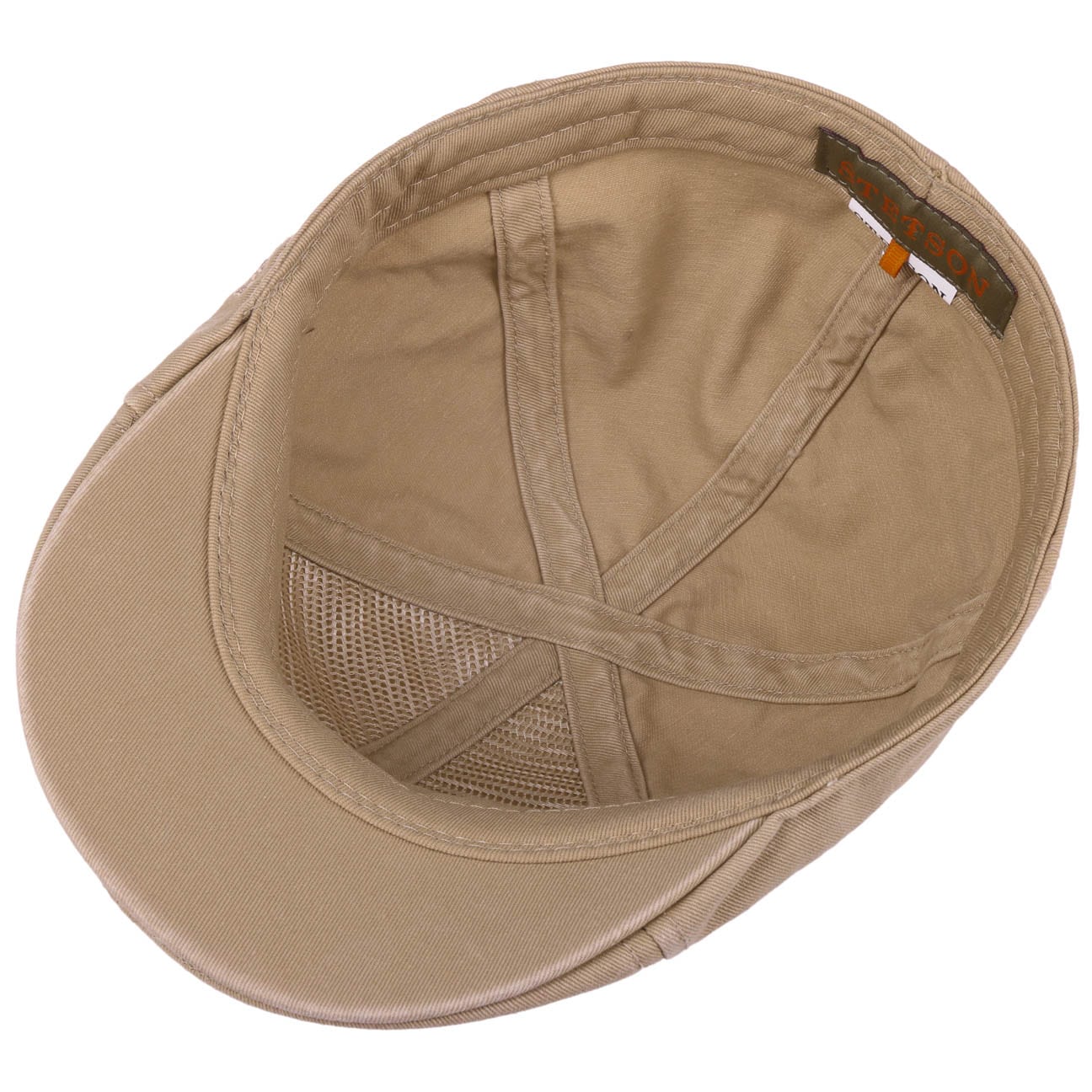 Casquette plate en coton beige Stetson