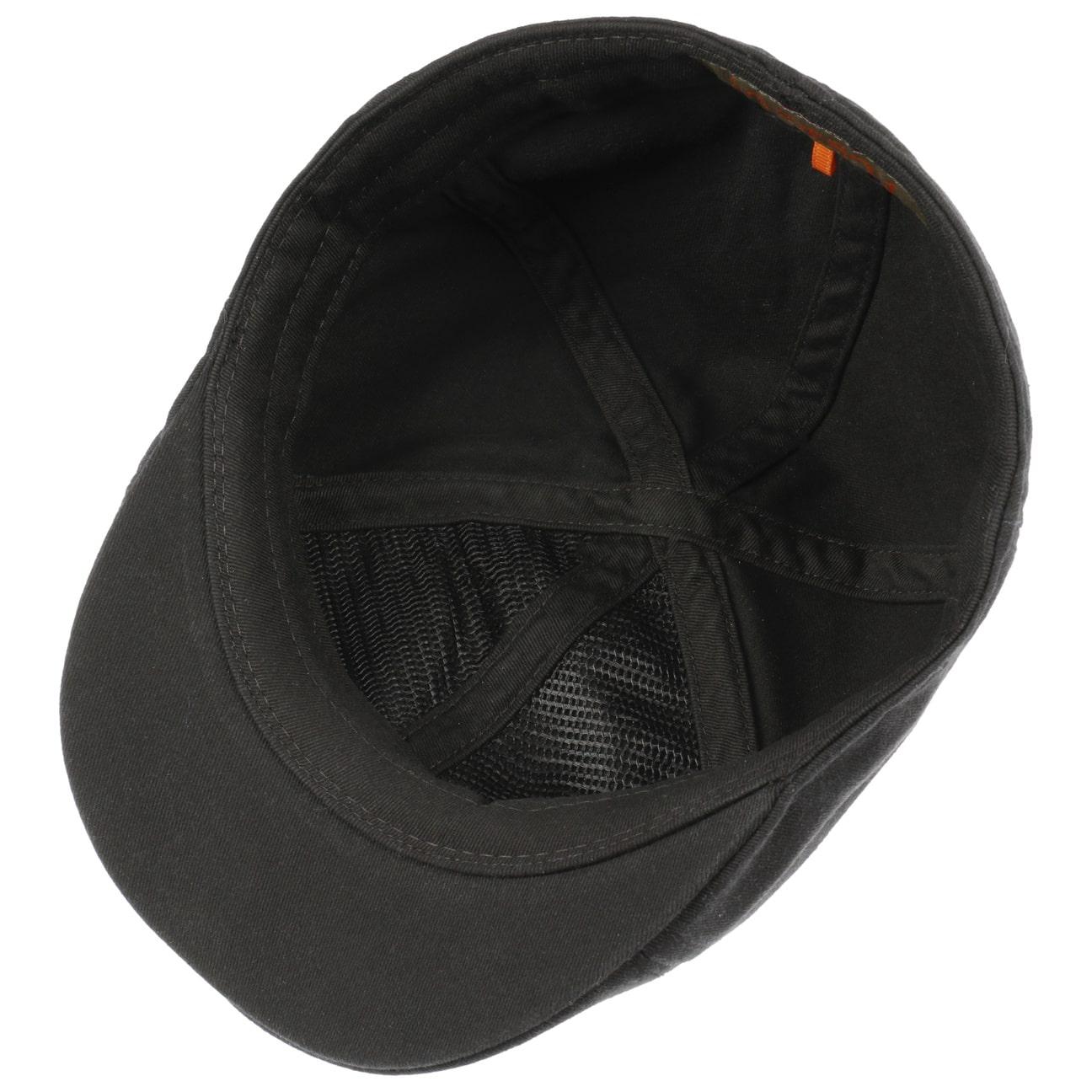 Casquette plate en coton noir Stetson