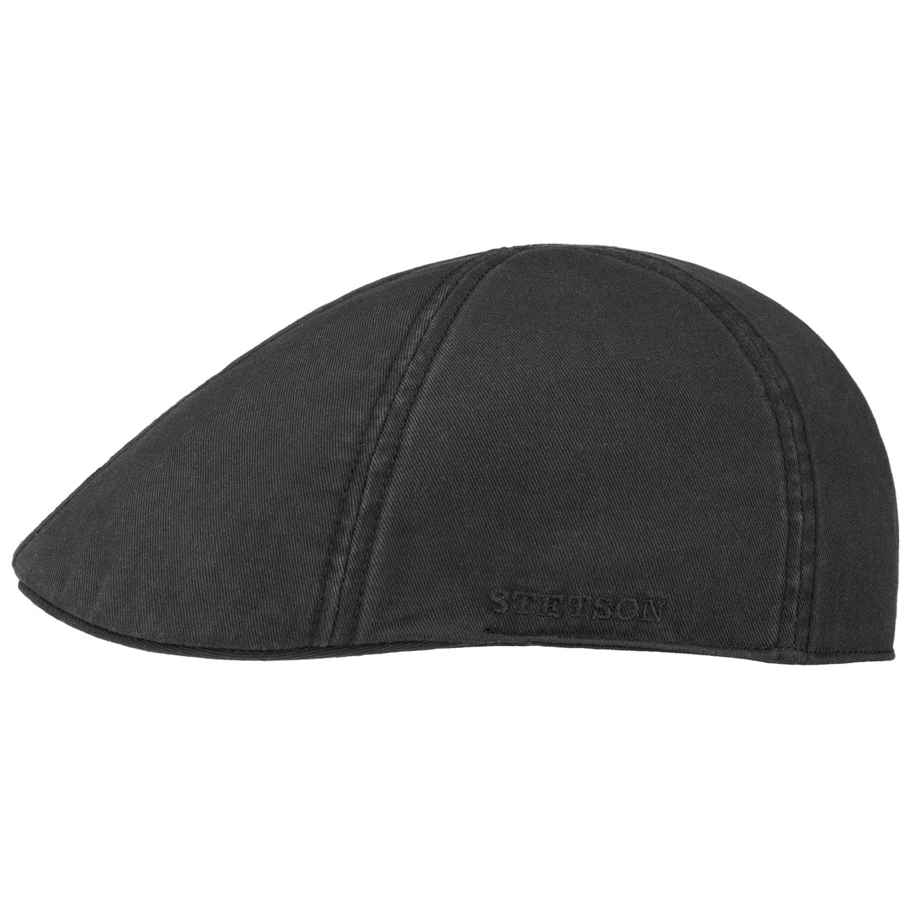Casquette plate en coton noir Stetson