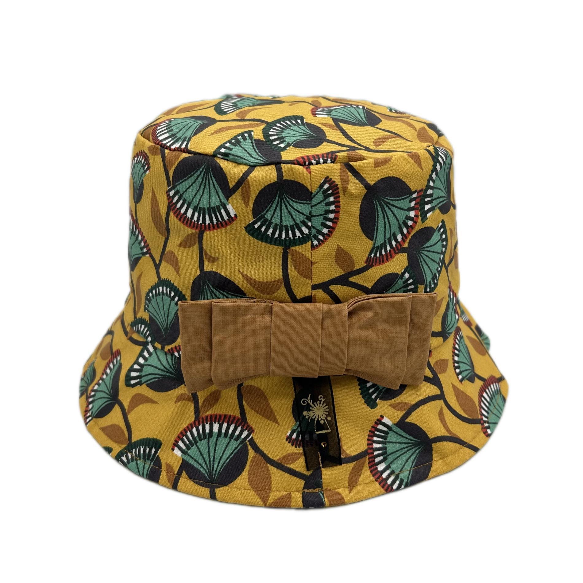 Chapeau de pluie moutarde à motif