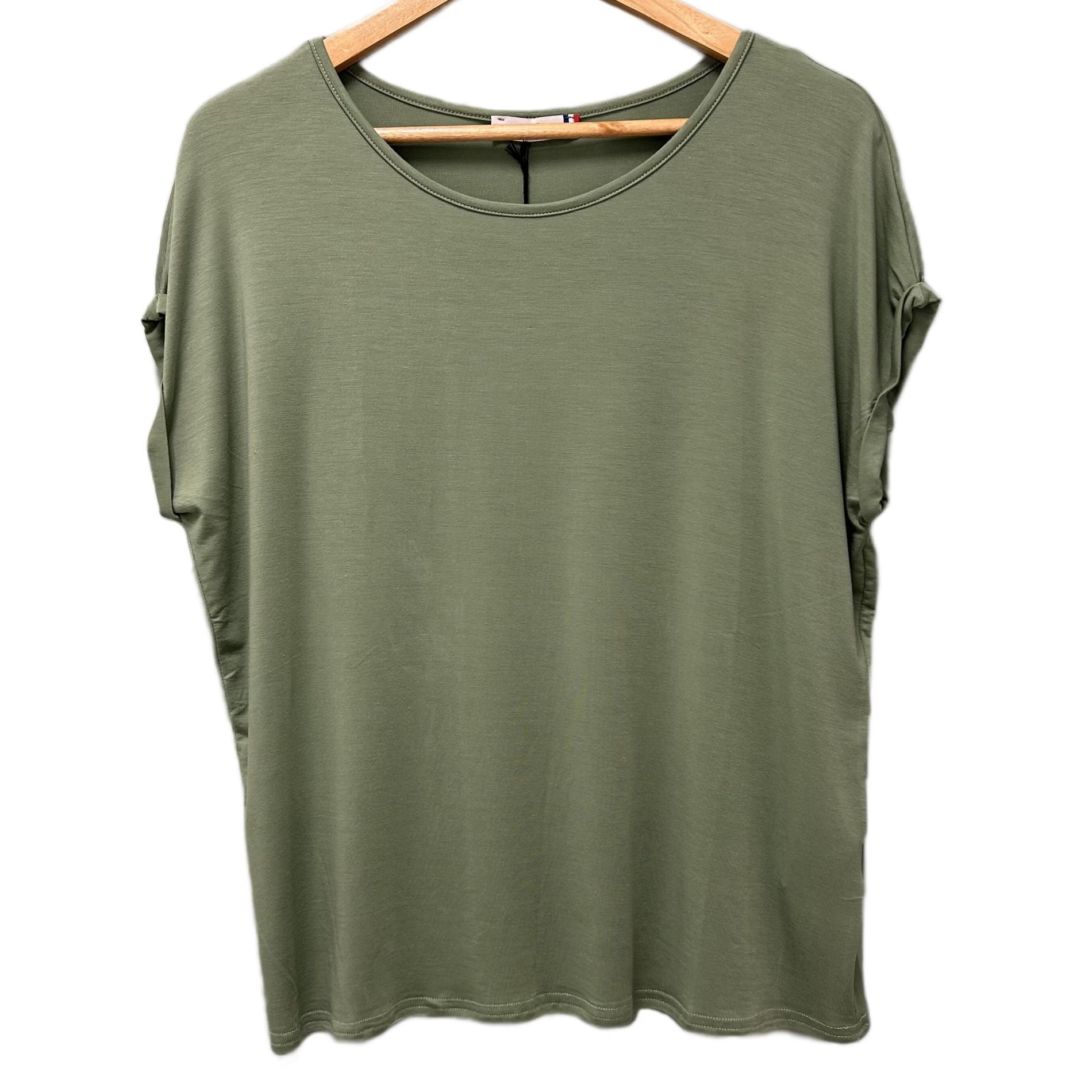 T-shirt manche courte retroussé