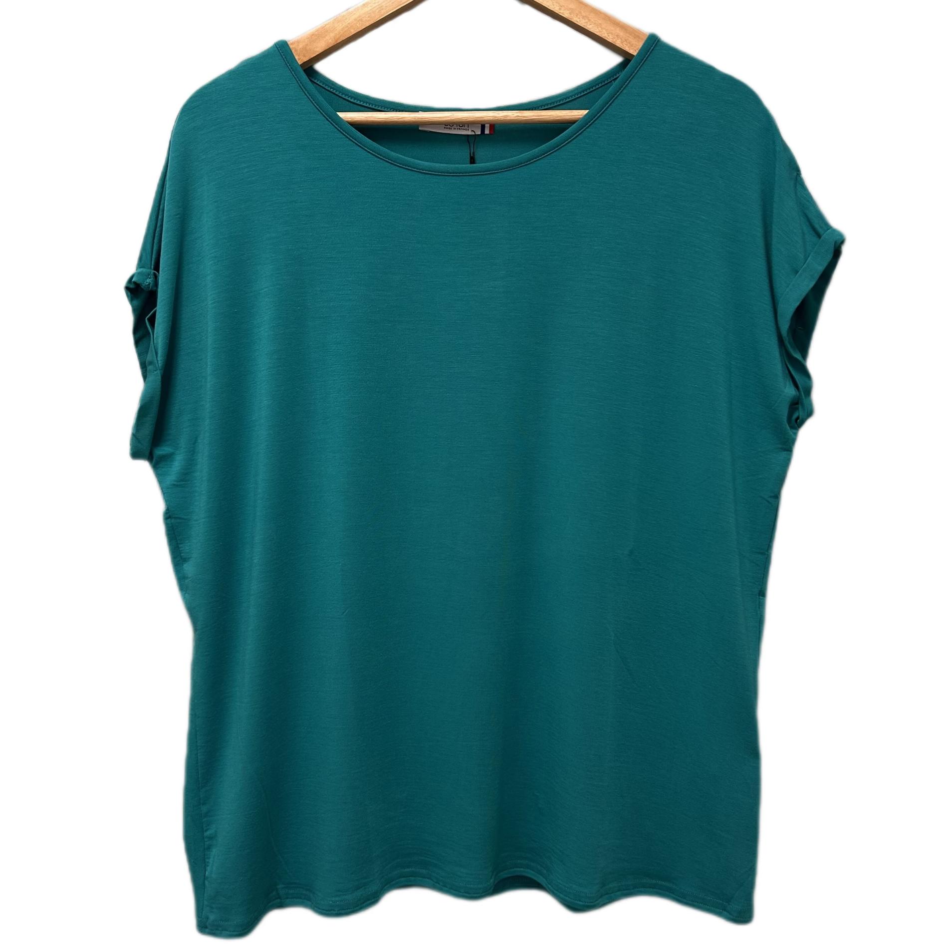 T-shirt manche courte retroussé