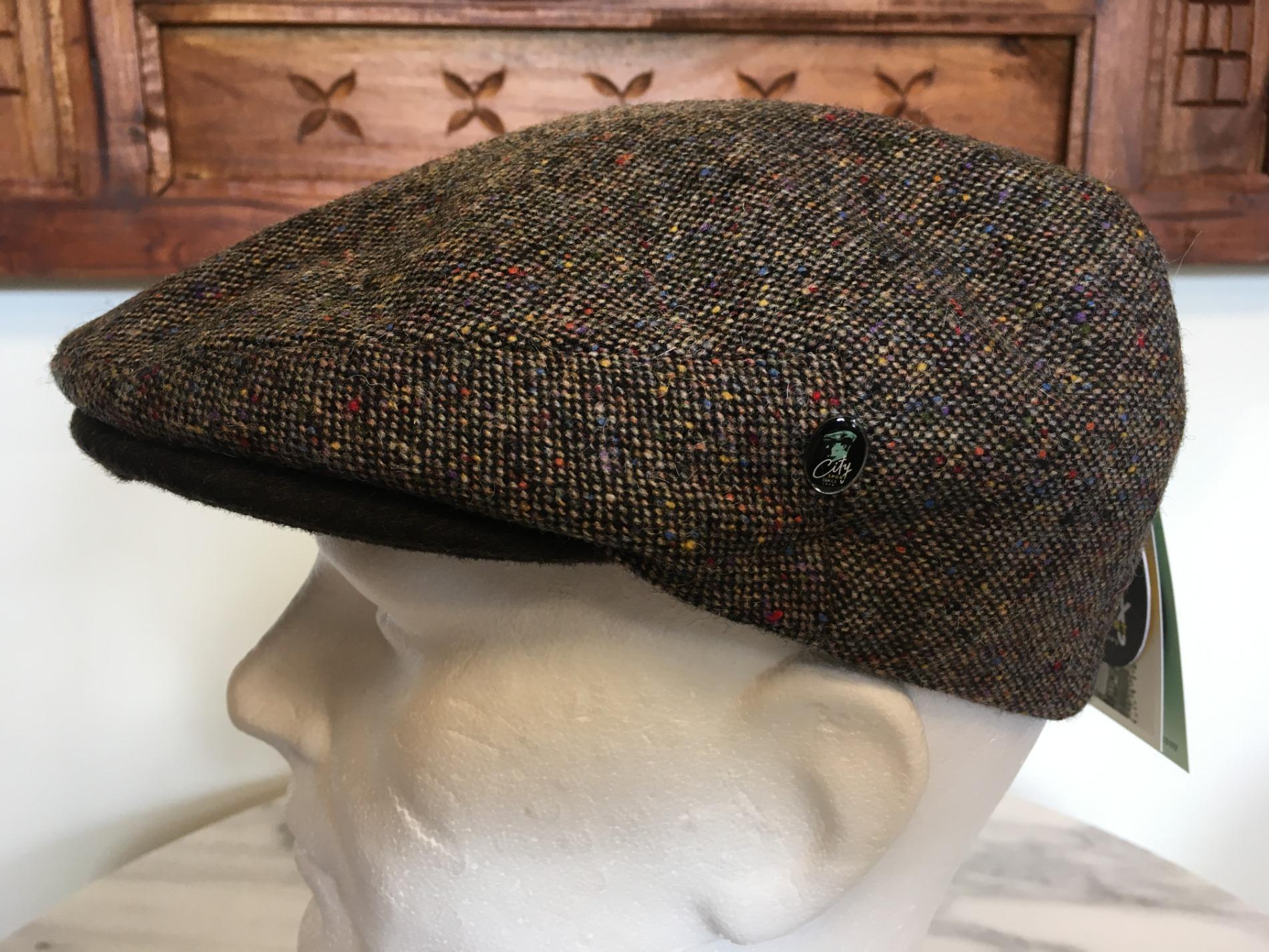 Casquette tweed marron chiné