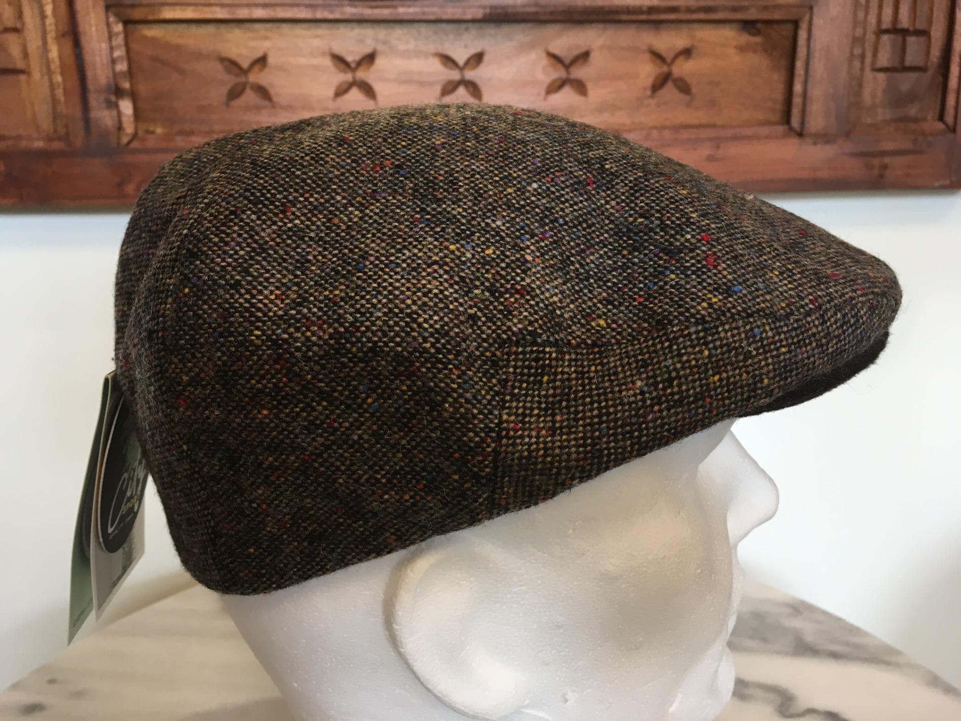 Casquette tweed marron chiné