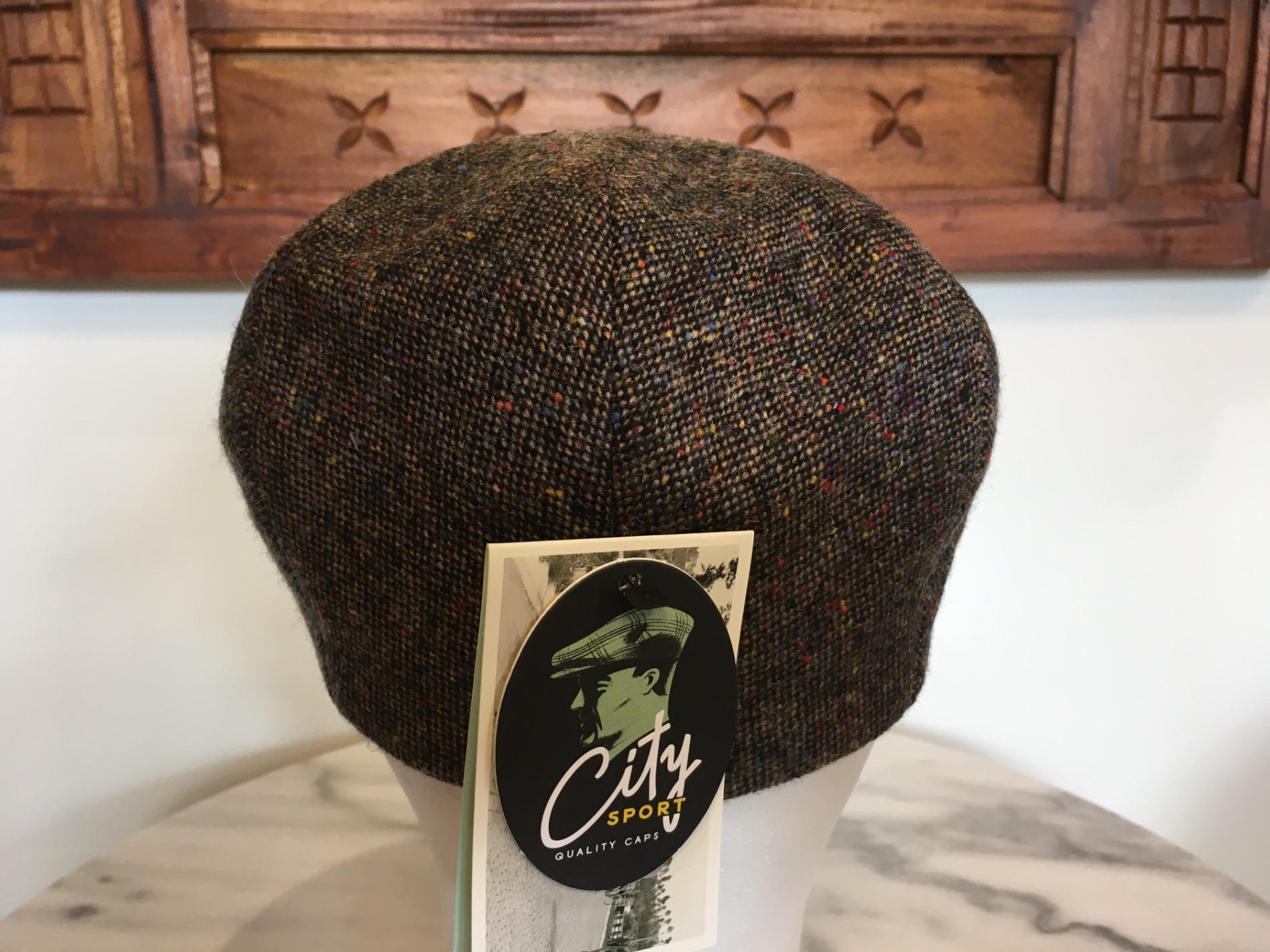 Casquette tweed marron chiné