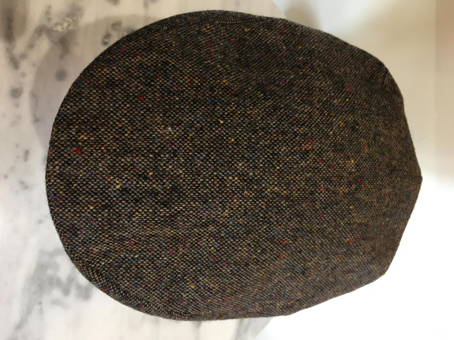 Casquette tweed marron chiné
