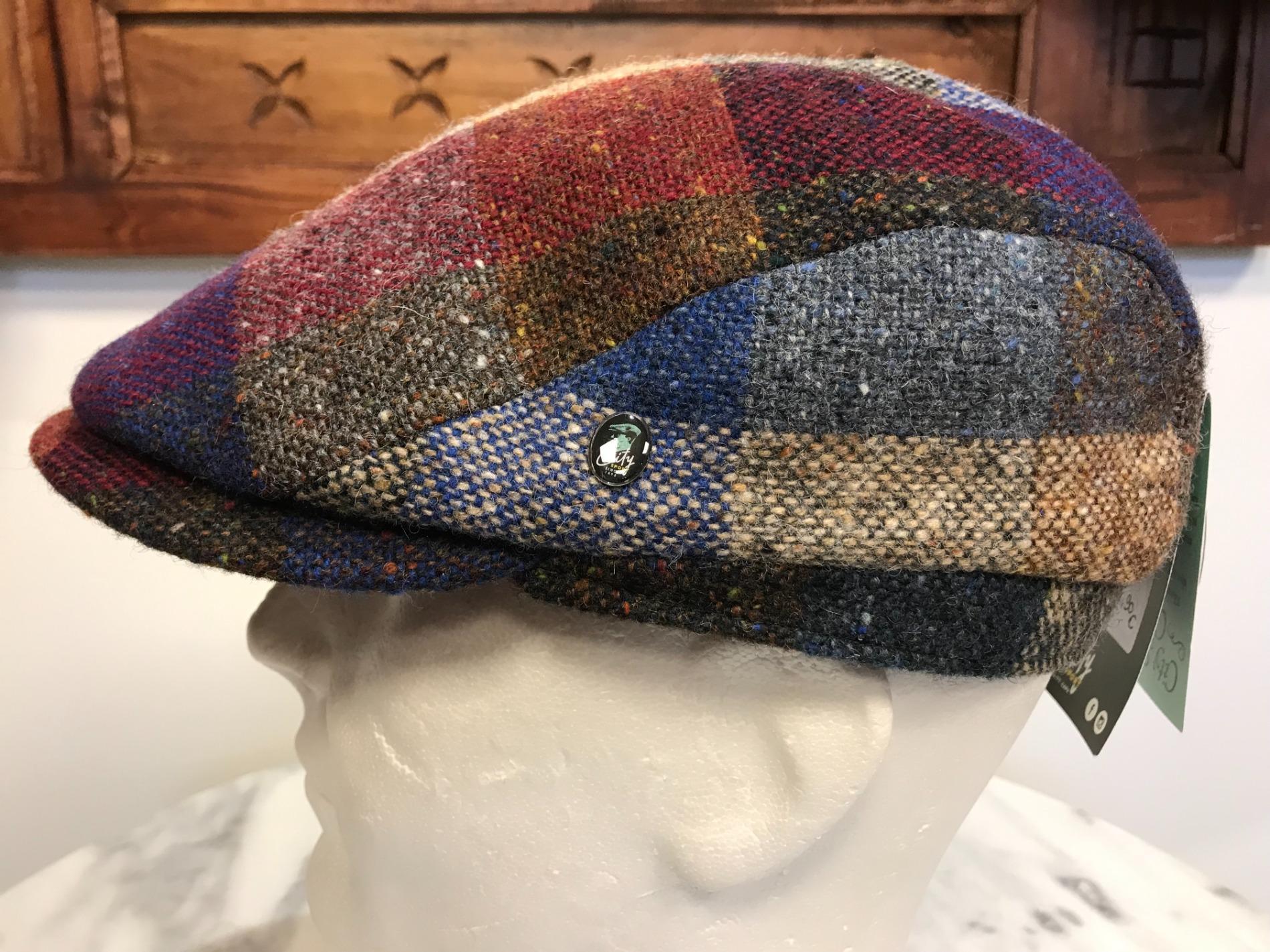 Casquette à carreaux en tweed