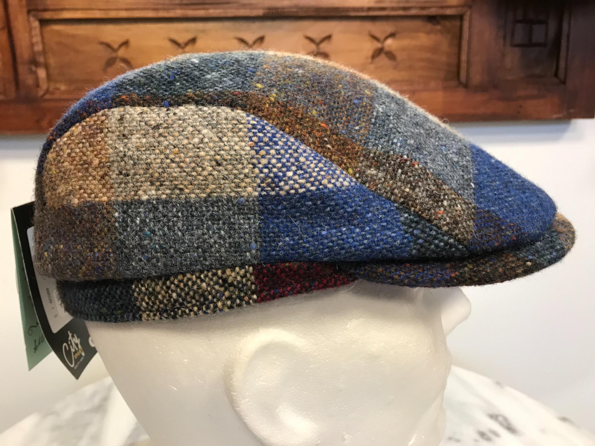 Casquette à carreaux en tweed