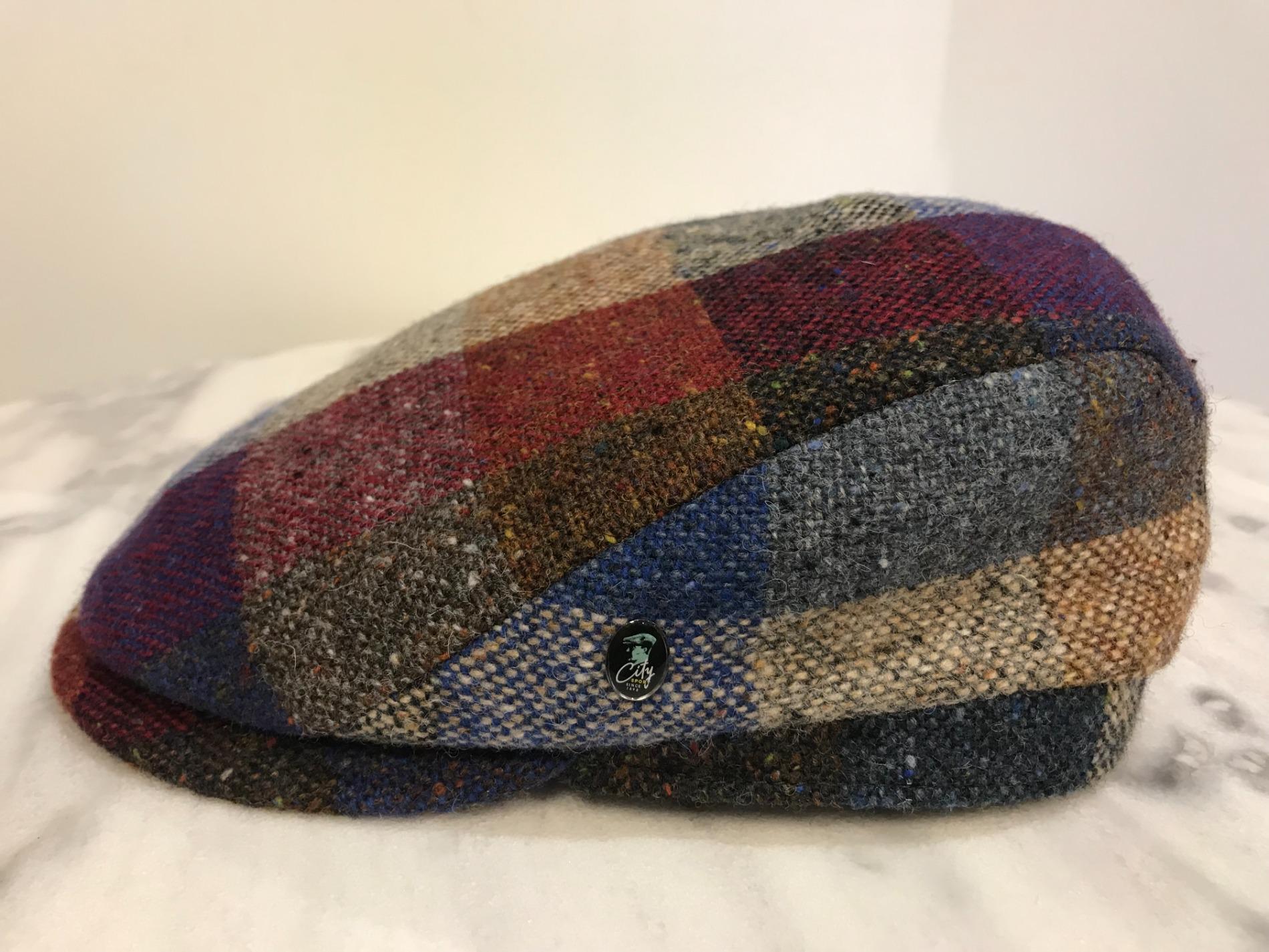 Casquette à carreaux en tweed