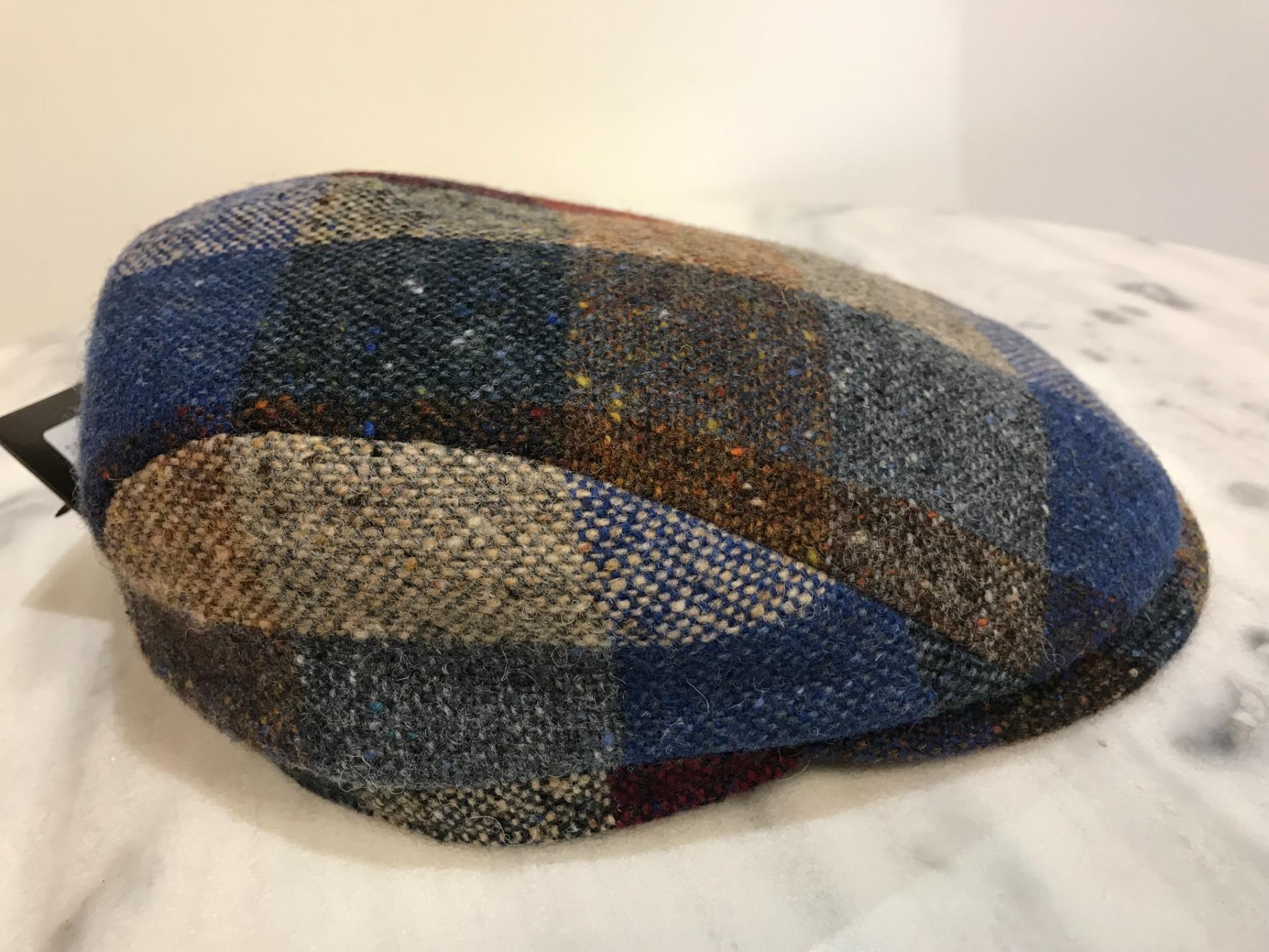 Casquette à carreaux en tweed
